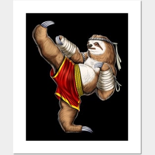 Sloth Muay Thai Fighter Posters and Art